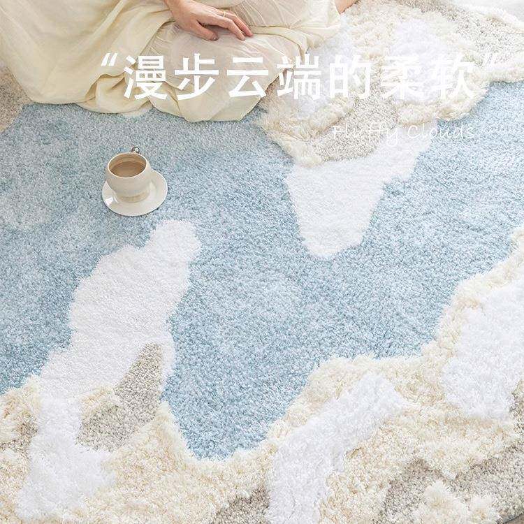 室圆小地毯梳妆台妆凳化脚垫SGD客厅法式房间布形置衣帽间床卧边