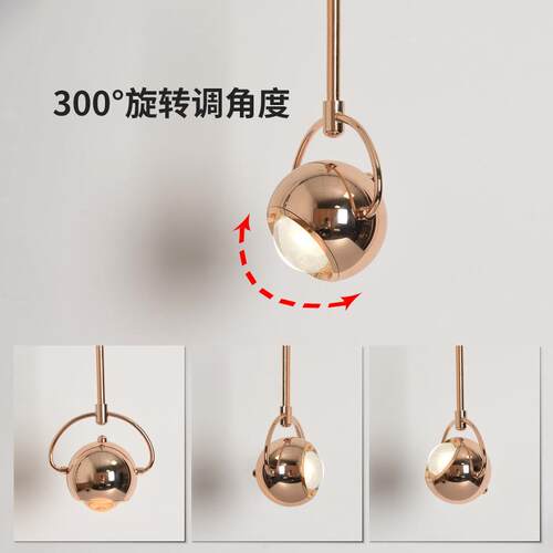 卧室床头吊现代约餐厅灯吊设计感可调角度旋转75长灯简线小灯