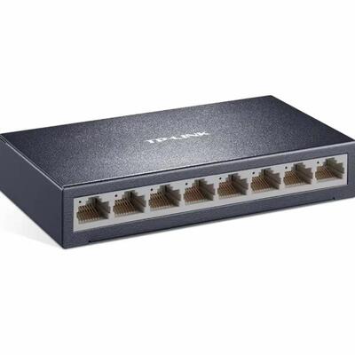 TP-LINKTL-SF100网百8D8口兆器交EAH换机监控网络线分线金属机身