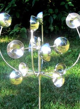 Rotary Wind Spinners Wrought Iron Garden Stakes Pinwheels