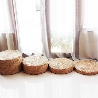 茶桌座垫榻榻米草铺垫蒲团装饰蒲草地上国学地垫中式圆形茶艺飘窗