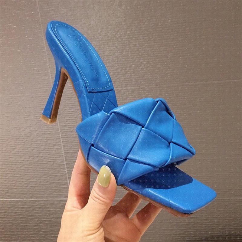 好货A 2020 Luxury Design Slides Women 9cm High Heels Mules F