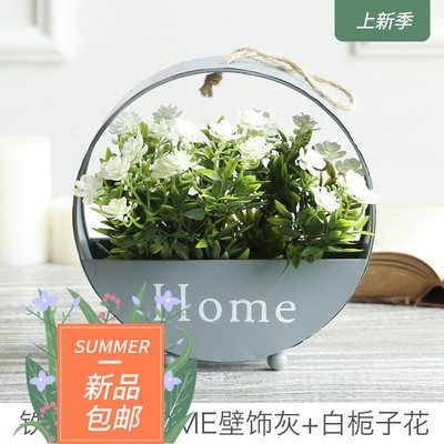 好货上新复古墙壁植物草坪壁挂铁艺挂件背景墙上假花花草店铺置物
