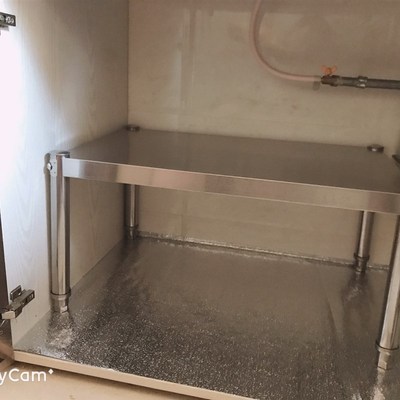 台面不锈钢置物架一层灶台收纳衣柜隔断分层微波炉橱柜隔层库存架