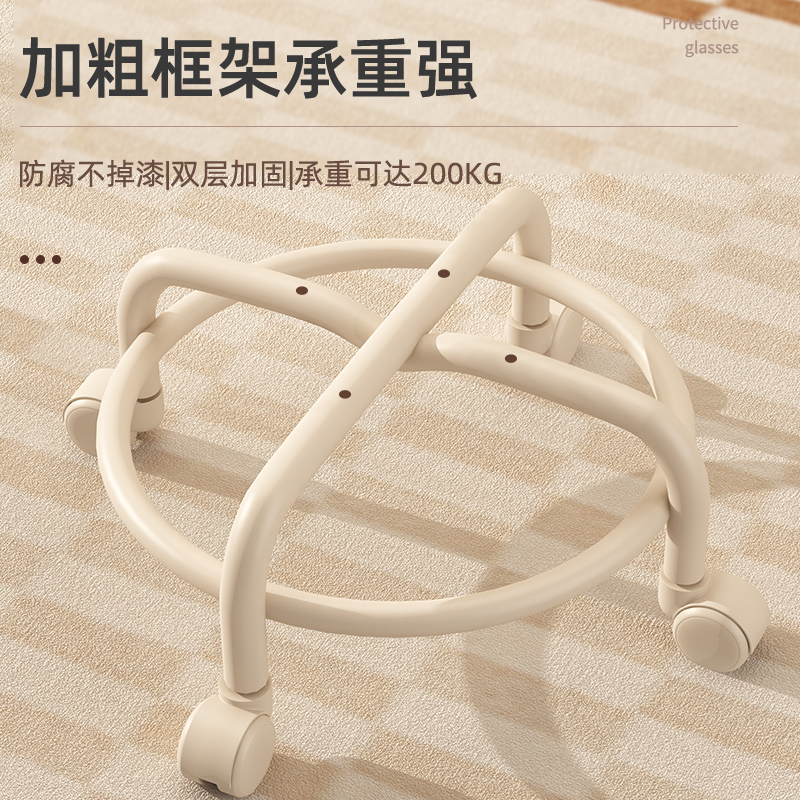 儿童学步凳家用万向滑轮凳带娃神器凳简约靠背小椅子圆凳子小矮凳