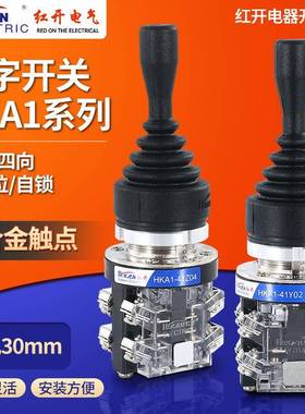 红开十字开关主令HKA1-41Z04Y04四向自复自锁操控杆Y02两向摇杆