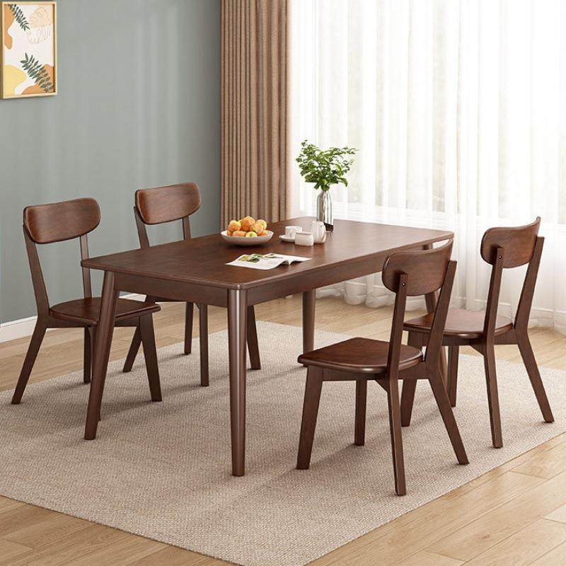 北欧全实木餐桌椅组合小户型家用现代简约长方形日式餐厅吃饭桌子