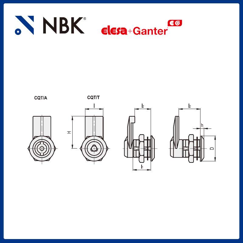 NBK ELESA CQT.AE-V0 闩锁带凹槽钥匙 高科技聚合体 机械配件