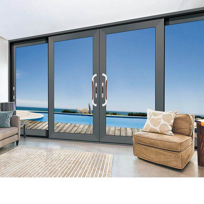 隔音隔热中空钢化玻璃移门窗厨房阳台钛镁铝合金推拉门