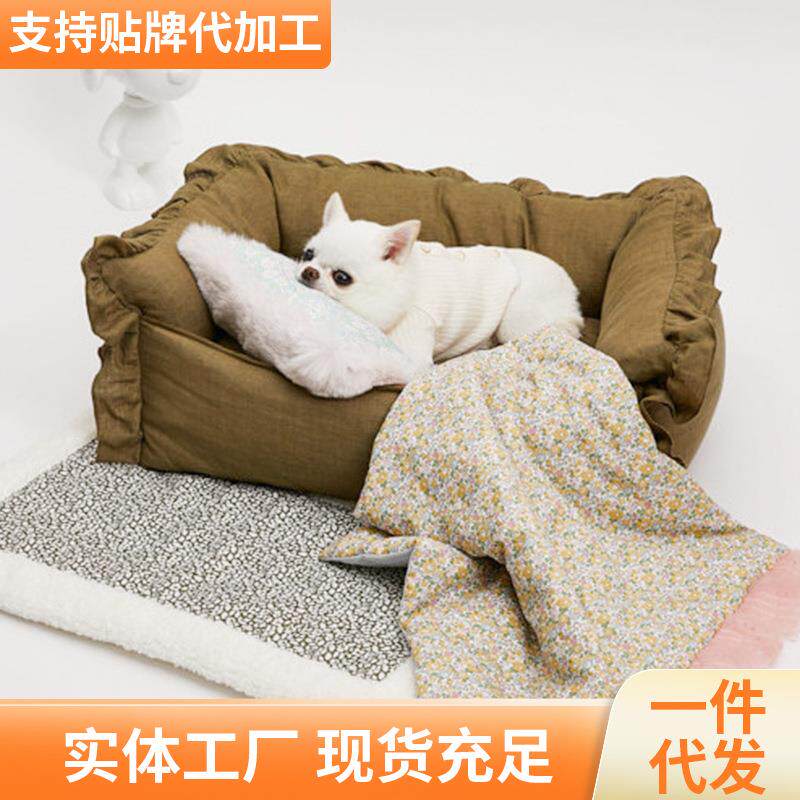 新款韩版高档棉狗窝不粘毛窝垫中小型犬泰迪法斗窝可拆洗猫窝狗床