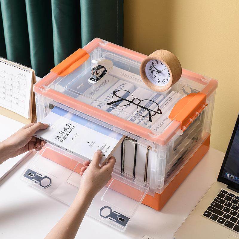 透明折叠收纳箱学生书本储物箱带滑轮可叠加大容量书籍整理箱,电子/电工,接线端子,淘宝优惠券,粉丝福利购,淘宝优惠卷