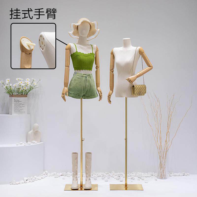 挂式手臂服装店平肩模特道具女挂钩挂件人偶直角肩模特展示架全身