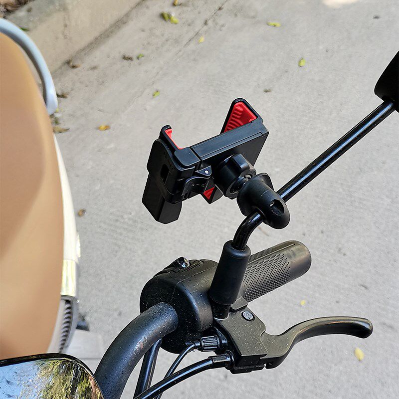 精选电动车手机支架不挡摄像头后视镜款可拍摄防震防抖免安装2024