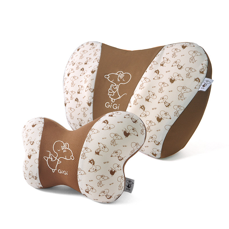GiGi 腰靠 汽车背靠护腰靠垫 车用记忆棉护颈头枕腰靠套装