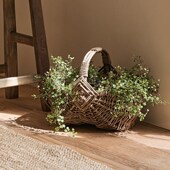 柳编草编编织手提水果篮藤编竹编篮子鲜花插花花篮装 饰花器花盆