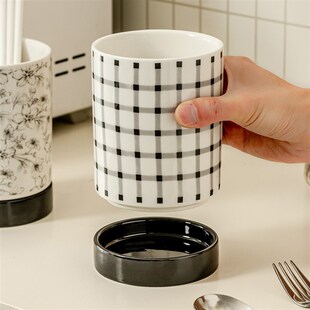 精选陶瓷筷子筒收纳盒轻奢高级感家用高档2025新款沥水防霉筷子勺