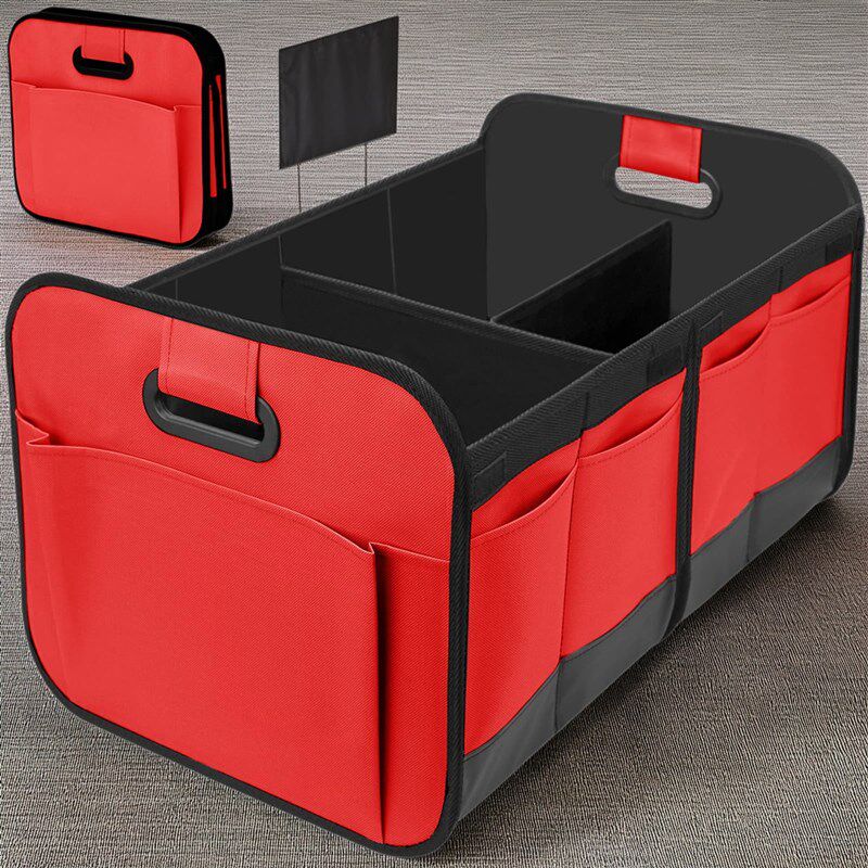 车用后备箱储物箱牛津布带提手收纳箱多功能折叠车载整理盒实用型