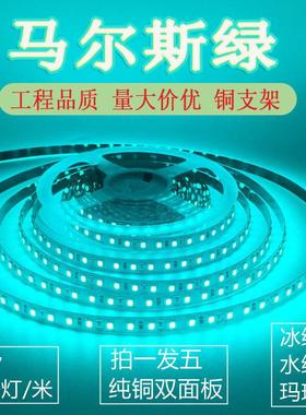 冰绿色灯带12v绿色led灯条马尔斯绿5米贴片自粘套管防水电竞网咖