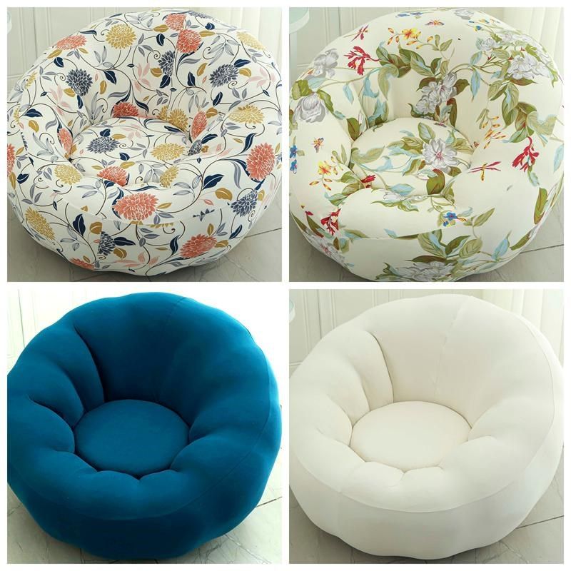 2024大圆形沙发套罩垫巾躺懒人椅凳山姆月亮坐墩休闲盖布南瓜单人