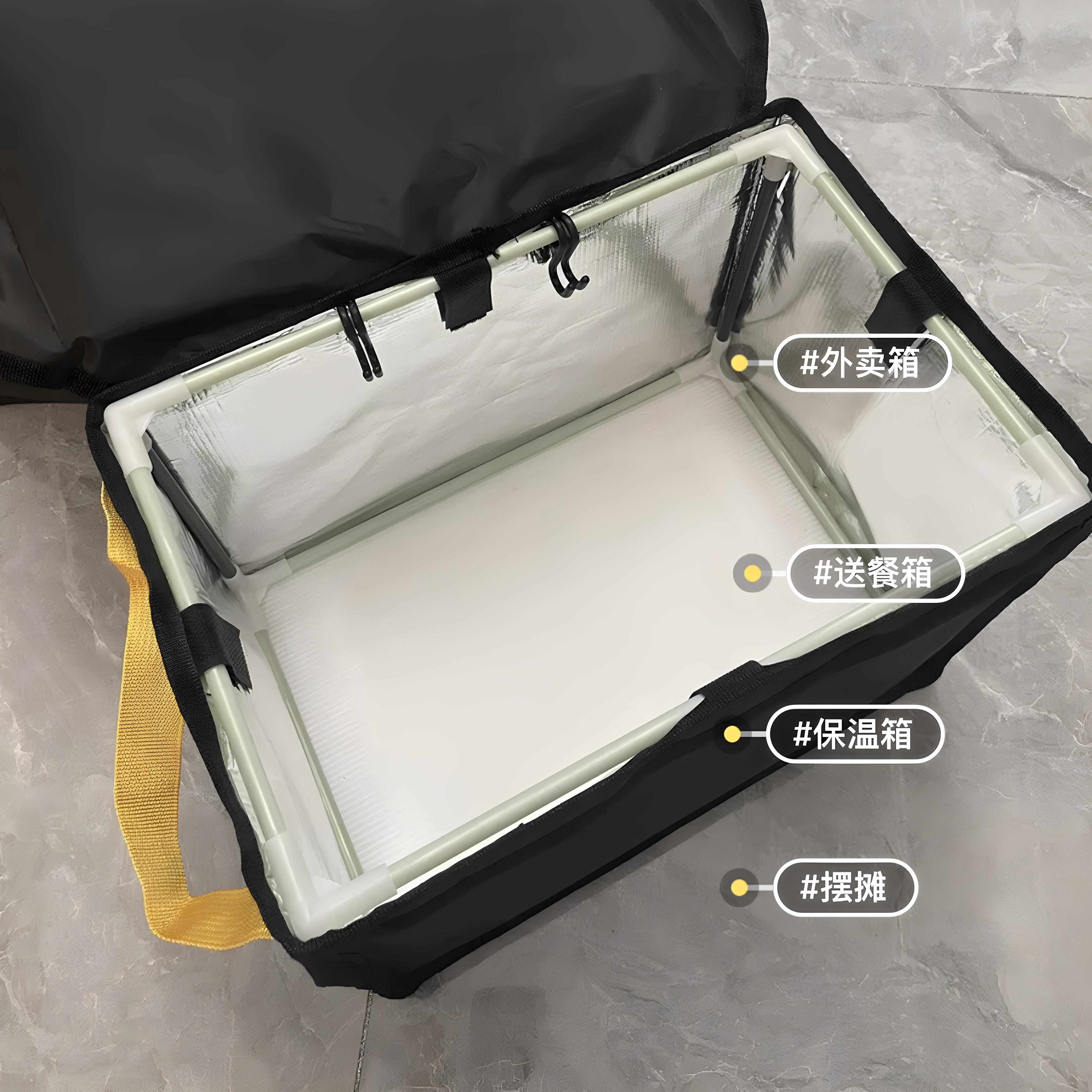 众包配送外卖箱脚踏款新款防撒外餐箱送餐车闪送固定送车载送30升