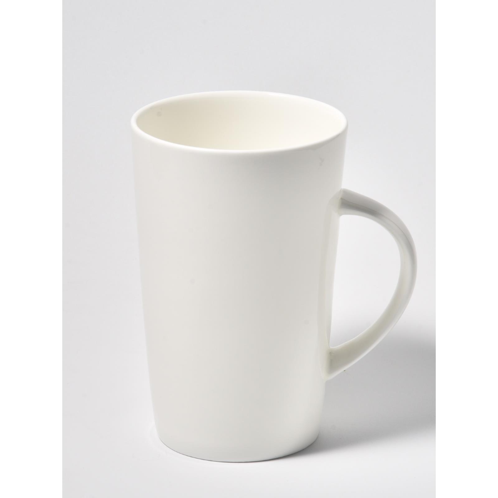 骨瓷马克杯无铅纯白陶瓷单杯带盖子450ml大容量办公室喝水可定制