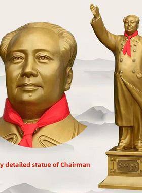 毛主席铜像挥舞铜像客厅办公室伟人饰品主席纯铜饰品主席雕像造型