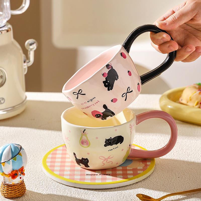 舍里卡通大耳朵马克杯女实用礼物家用水杯办公室陶瓷杯牛奶咖啡杯
