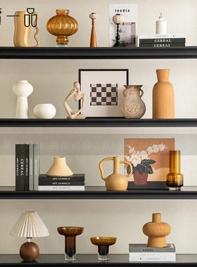 2025侘寂风客厅新款酒柜电视柜摆件中古民宿酒店高级感开 放格摆