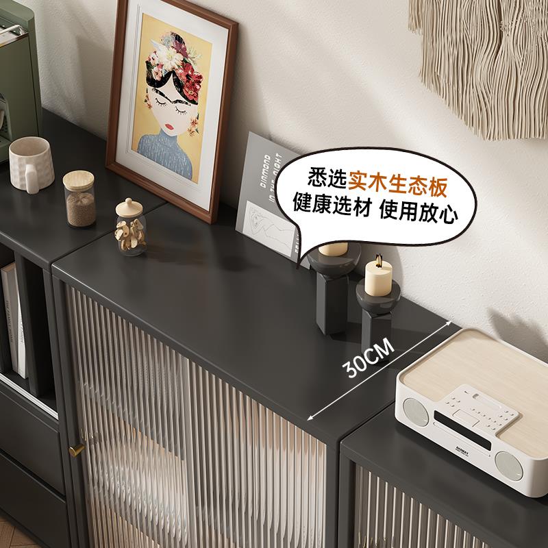 模块柜实木黑色置物柜自由组合柜电视柜收纳书柜飘窗柜客厅展示柜