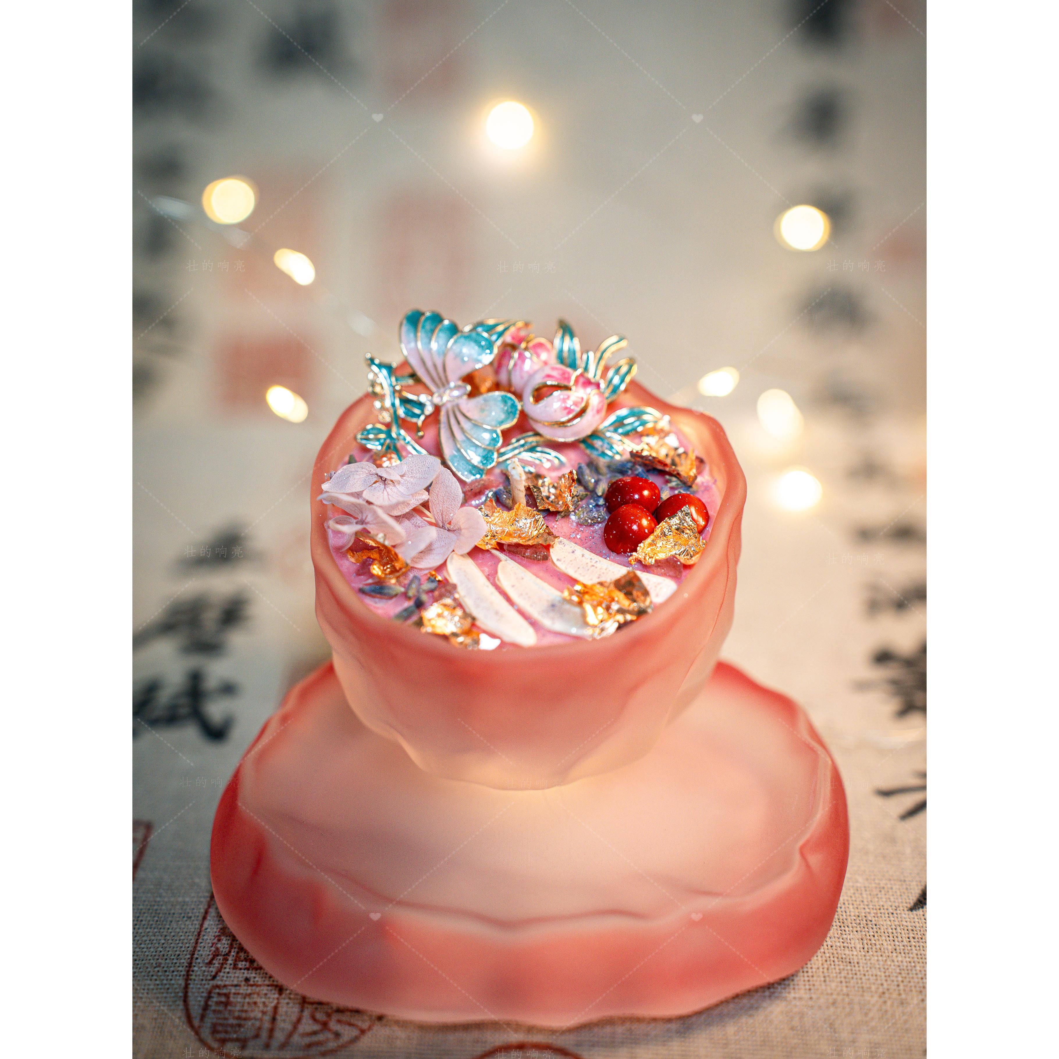 【相思合欢琉璃盏】中式草本祝福美好愿景香薰蜡烛玫瑰香