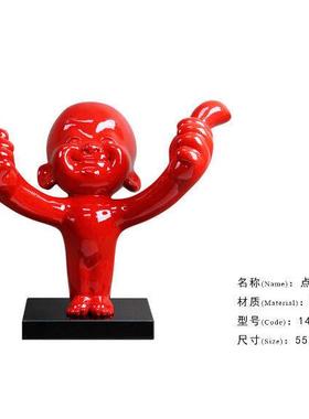 抽象人物雕塑摆件酒店家居创意软装饰品点赞红人餐厅现代很棒