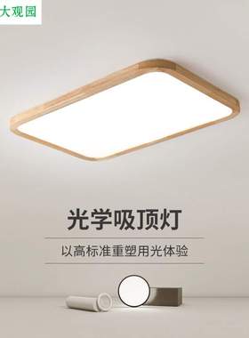 大观园吸顶灯温馨原木风客厅主灯现代简约卧室灯led中山灯具176L