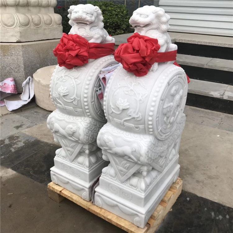 门墩抱鼓石家用石雕刻工艺品庭院中式一对石鼓门口庭院汉白玉门墩