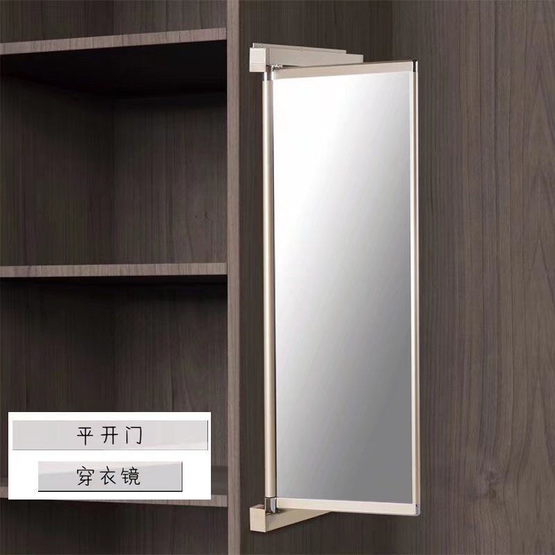 衣柜镜子内装推拉镜衣橱平开门穿衣镜内置旋转隐藏折叠伸缩全身镜