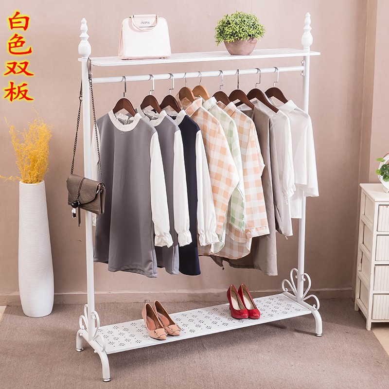简约衣帽架服装陈列展示货架女挂衣架子落地卧室简易置衣包架家用