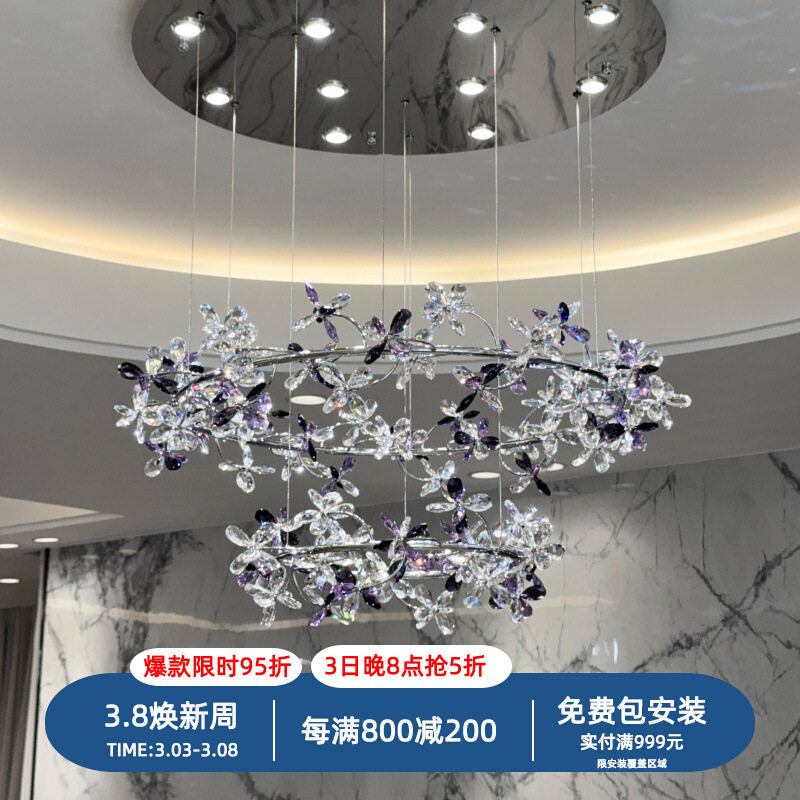 法式设计师款水晶餐厅吊灯创意个性艺术感餐桌灯岛台吧台吊灯