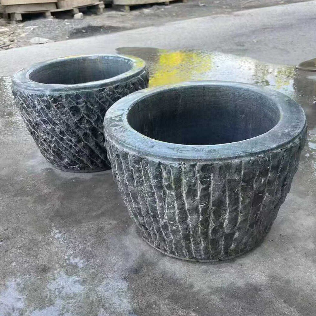 直销老青石青石盆家用庭院荷花大缸仿古园林景区雕刻养鱼石缸