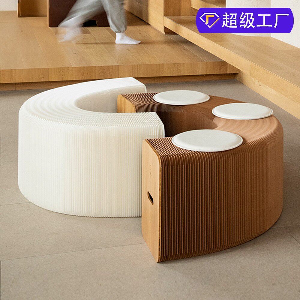 轻奢门口凳换鞋凳子风琴伸缩折叠变形待客区长椅床尾多功能