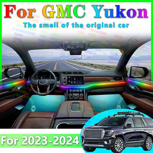 适用于2023到2024年的GMC Yukon内饰氛围灯RGB64色LED可以App控制