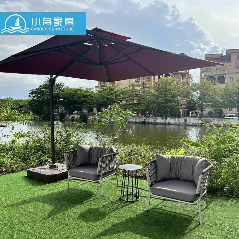 户外庭院藤编桌椅别墅酒店民宿家具露台阳台凳子茶几三件套家具