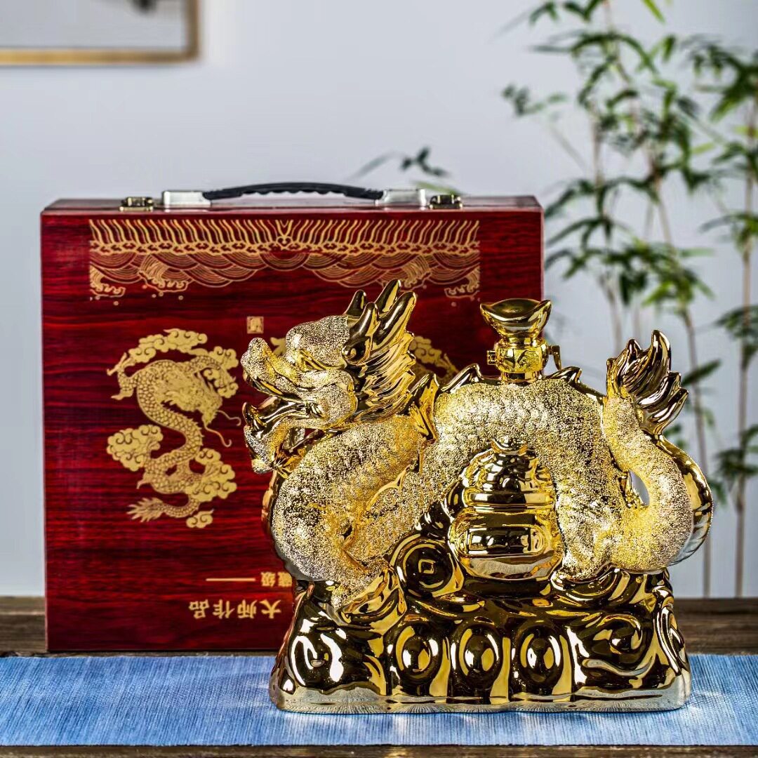 生肖龙酒壶酒瓶陶瓷5斤装家用泡酒坛创意摆件存酒酿酒密封罐泡酒