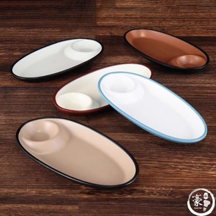 快速发货密胺子母盘塑料s火锅小酥肉盘子商用仿瓷红糖糍粑盘子饺