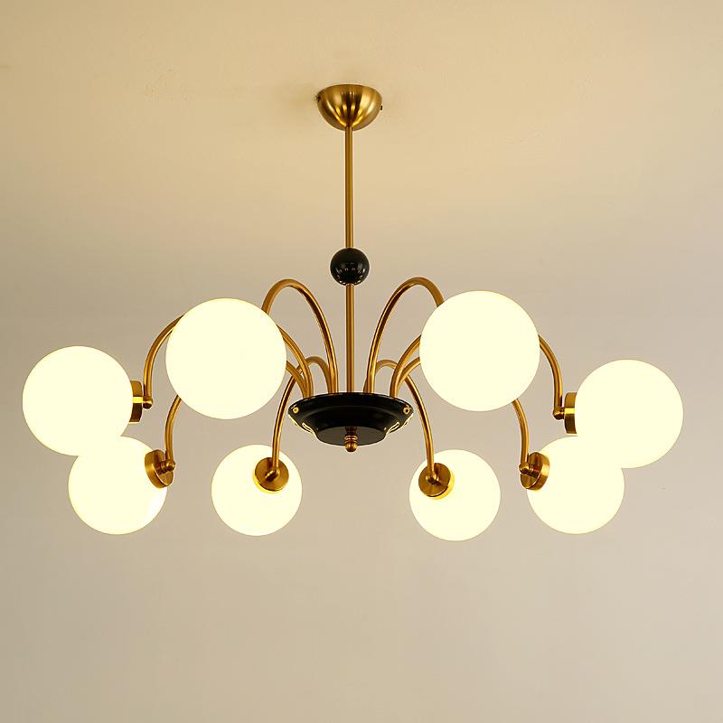 美式简约轻奢玻璃球吊灯法式复古客厅餐厅卧室灯中古vintage灯具