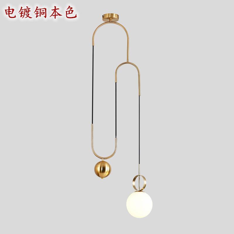 北欧餐厅轻奢吊灯后现代个性创意床头吧台客厅设计师玻璃圆球灯具