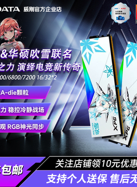 威刚吹雪联名6000c28内存条ddr5 RGB灯条内存套条16Gx2台式机内存