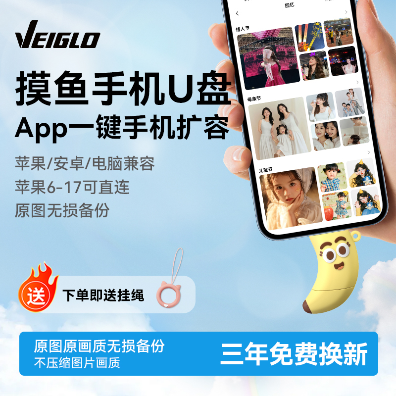 VEIGLO手机U盘typec双接口 苹果照片移动硬盘 电脑两用大容量优盘