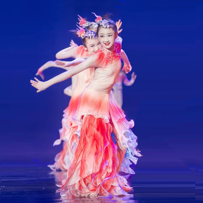 速发小荷风采云波里锦鲤跃儿童舞蹈服出服儿唧唧鱼童跃傣族表演演