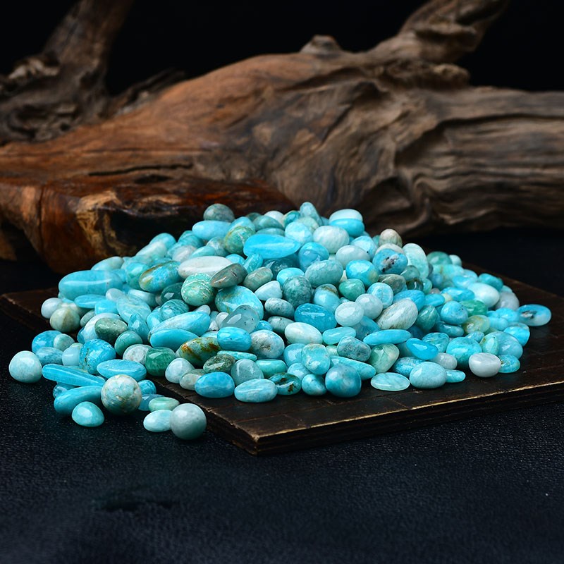 速发天河石碎石颗粒摆件水晶消磁石石鱼缸花盆造景石七宝石