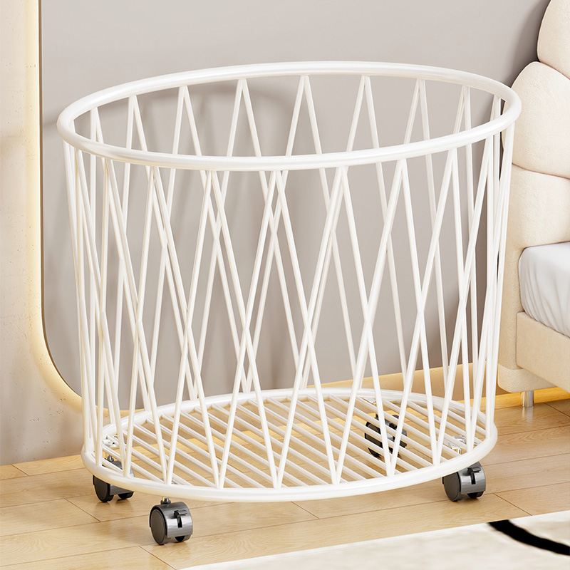 速发带轮脏衣篮服用脏衣家带轮可简动大容量铁艺篮子洗衣服移易收