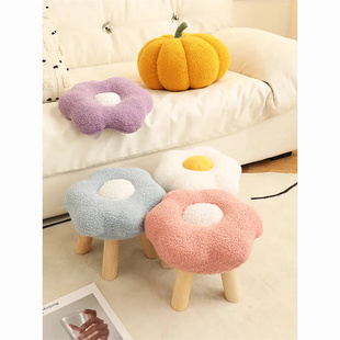 速发花朵子凳小家用矮凳卧厅沙发凳儿童可爱生客室换鞋凳可拆洗